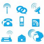 Blue Communication Icon Set